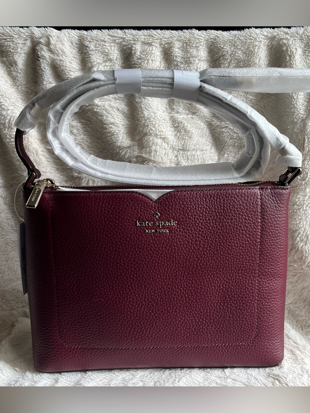 ❤️♠️ Kate Spade Harlow Deep Berry Leather Crossbody Handbag NWT